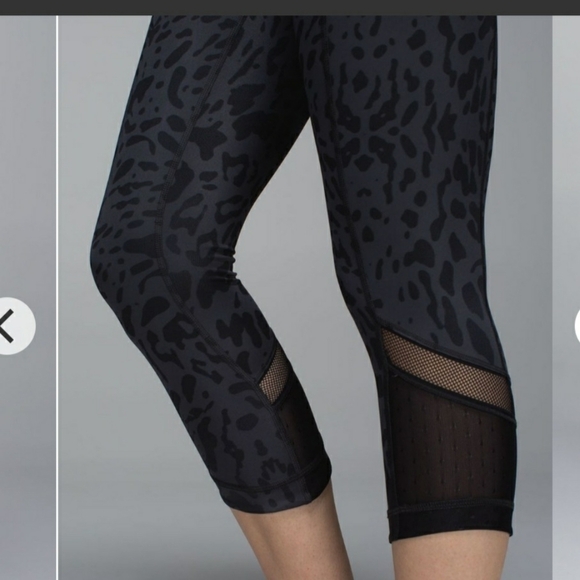 Lululemon Just Breathe Crop Animal Swirl Deep Coal Light / Black size 6. - Picture 4 of 12